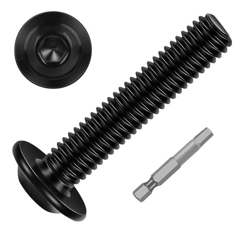 Etauwe 25-Piece M6-1.0 x 40mm Flange Button Head Screws - Black 304 Stainless Steel Socket Head Screws, Allen Hex Drive & Bit Included, Full Thread Machine Bolts - Image 1